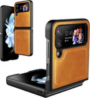 Samsung Galaxy Z Flip 4 Leather Case Phone Case (Black)