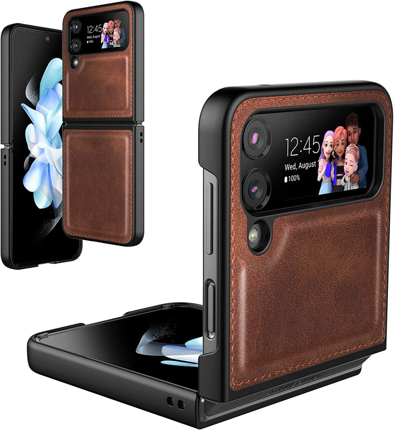 Samsung Galaxy Z Flip 4 Leather Case Phone Case (Black) - Gorilla Cases