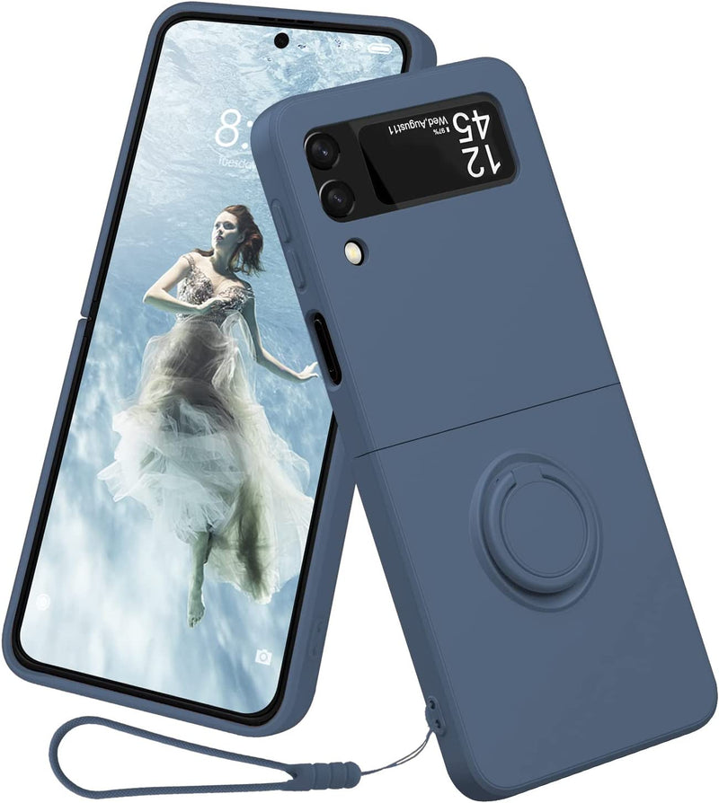 Samsung Galaxy Z Flip4 Silicone Ring 360°Protective flip Cover (Purple) - Gorilla Cases