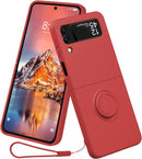 Samsung Galaxy Z Flip4 Silicone Ring 360°Protective flip Cover (Purple)