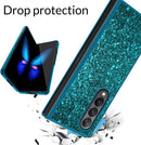 Samsung Galaxy Z Fold 4 Case Bling Glitter Cute Caser Girls Women - Blue