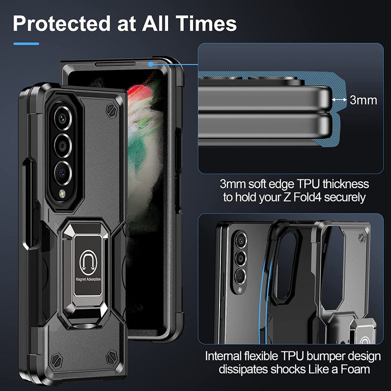 Samsung Galaxy Z Fold 4 Case Heavy Duty Protection Hard PC Case Black - Gorilla Cases