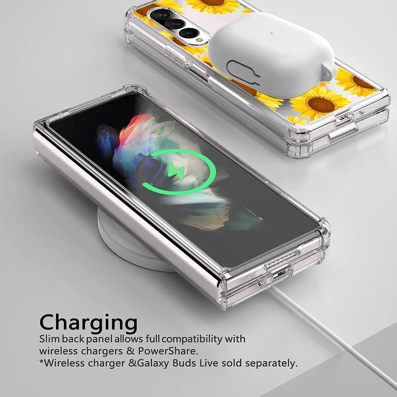 Samsung Galaxy Z Fold 4 Case, PC Bumper Protective Phone Case Cover Sun Flower - Gorilla Cases