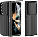 Samsung Galaxy Z Fold 4 Case, Z Fold 4 Case Slide Camera Cover Black