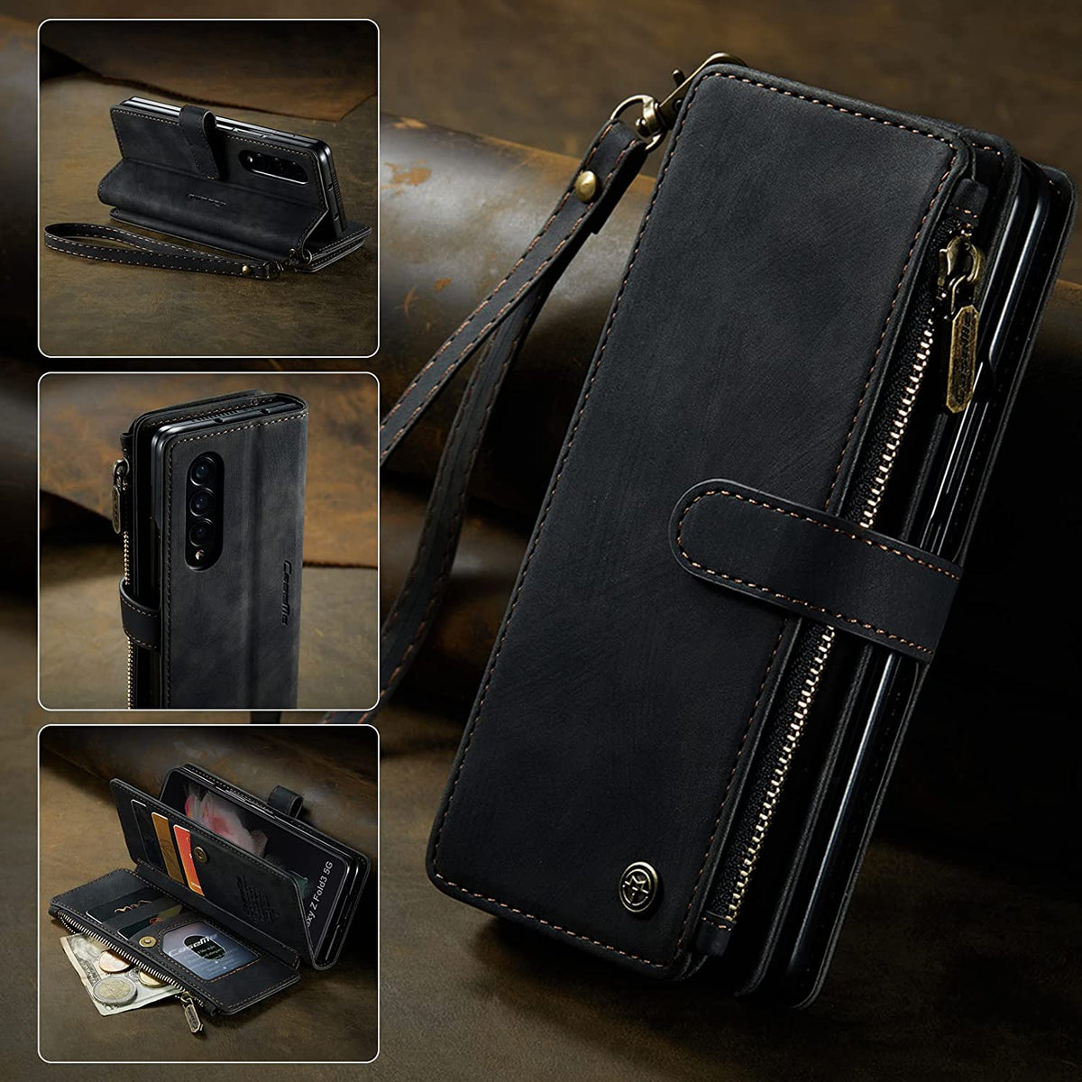 Samsung Galaxy Z Fold 4 Case Z Fold 4 Case Wallet Magnetic All-Inclusi