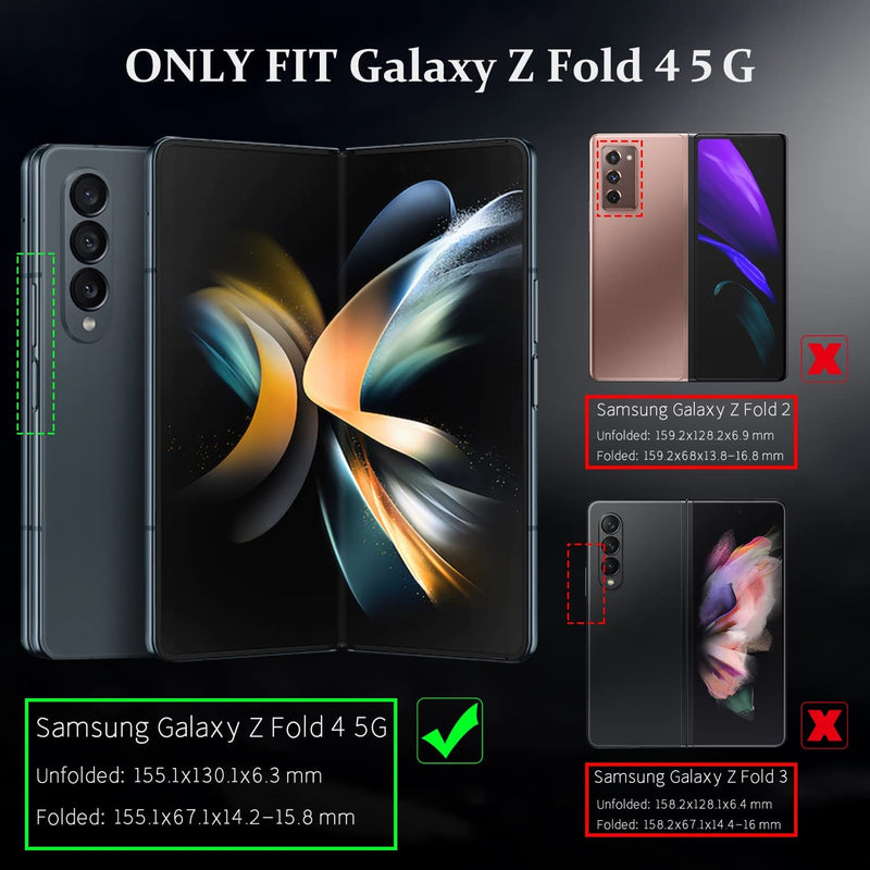 Samsung Z Fold 4 Case,Galaxy Z Fold 4 Case 5G Slim Kickstand Ring (Black) - Gorilla Cases