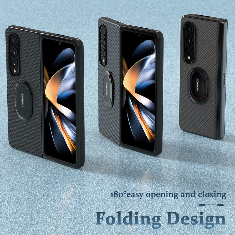 Samsung Z Fold 4 Case,Galaxy Z Fold 4 Case 5G Slim Kickstand Ring (Black) - Gorilla Cases