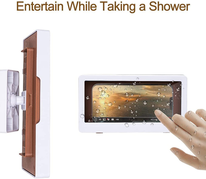Waterproof shower phone holder secure mount for steamy spaces Waterproof shower phone holder secure mount for steamy spaces