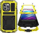 Simicoo iPhone 14 Plus Metal Case Screen Protector Camera Protector Dustproof Case Yellow