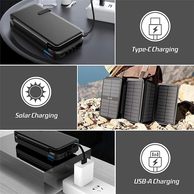 Solar-Charger-Power-Bank 43800mAh Qc3.0 Fast Charging Qi 10W Wireless Charger - Gorilla Cases