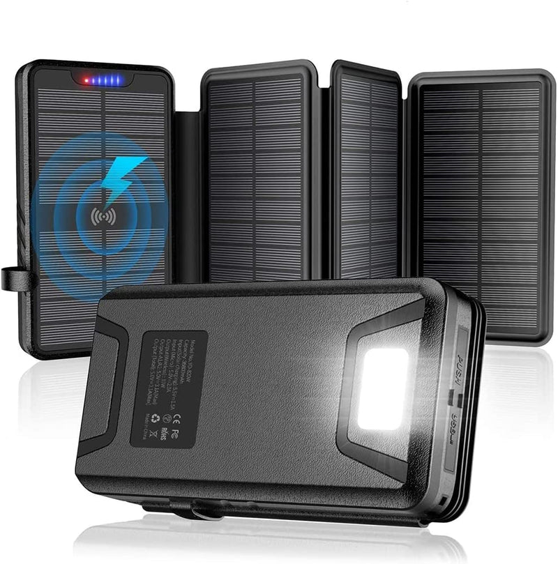 Solar-Charger-Power-Bank 43800mAh Qc3.0 Fast Charging Qi 10W Wireless Charger - Gorilla Cases