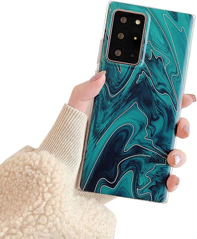 Sunswim Galaxy Note 20 Ultra Case 5G 6.9"Marble Phone Case - Blue - Gorilla Cases