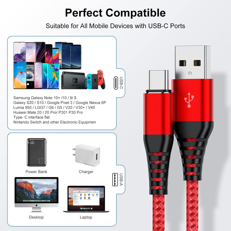 USB A to Type C Cable, Cabepow 6Ft Fast Charging 6 Feet USB Type C Cord - Gorilla Cases