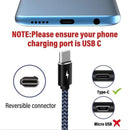 USB A to Type C Cable,Harerfong Fast Charging Feet Braided USB Cable