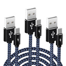 USB A to Type C Cable,Harerfong Fast Charging Feet Braided USB Cable
