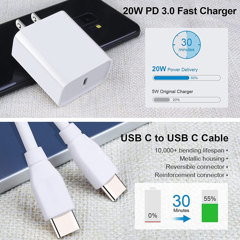 USB C Fast Charger for Google Pixel Pad Pro Samsung Galaxy 6FT Type C to C Cable - Gorilla Cases