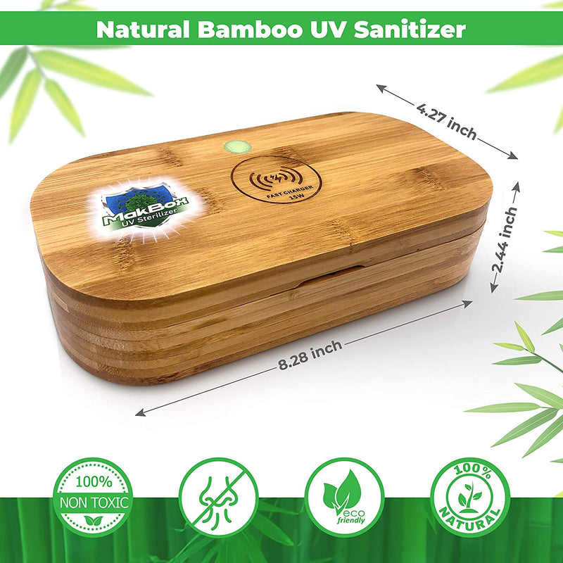 UV Phone Sanitizer – UV Sanitizer with Wireless Charging – Portable Bamboo Sanitizer - Gorilla Cases