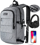 Water Resistant Travel Work School Backpack with USB Charging and Lock