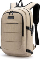 Water Resistant Travel Work School Backpack with USB Charging and Lock