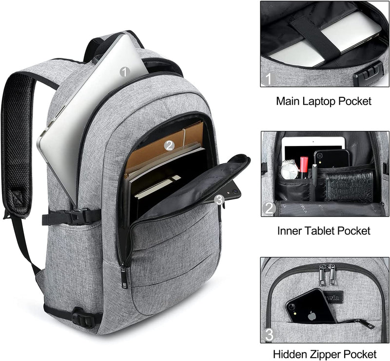 Water Resistant Travel Work School Backpack with USB Charging and Lock - Gorilla Cases