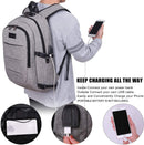 Water Resistant Travel Work School Backpack with USB Charging and Lock